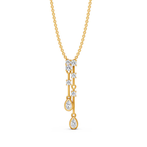 925 Sterling Silver Teardrop Diamond Pendant Necklace for Women & Girls