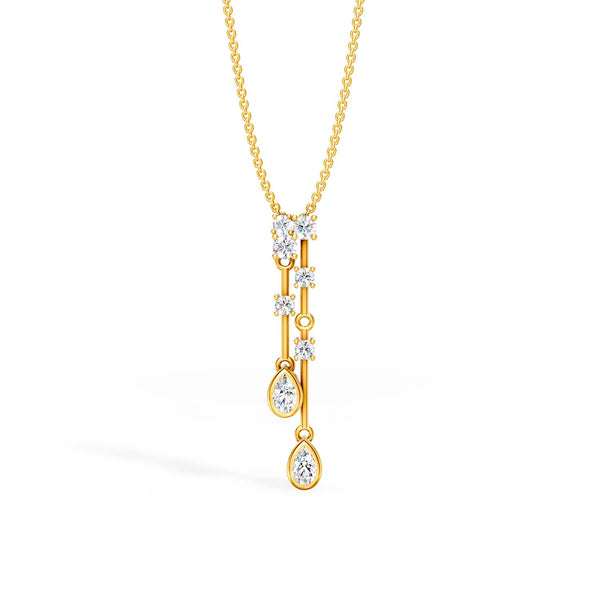 925 Sterling Silver Teardrop Diamond Pendant Necklace for Women & Girls