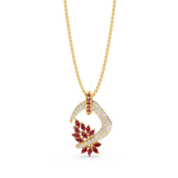 925 Sterling Silver 24K Gold Plated Floral Drop Pendant for Women & Girls