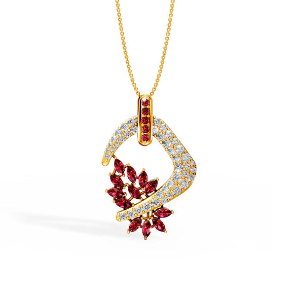 925 Sterling Silver 24K Gold Plated Floral Drop Pendant for Women & Girls