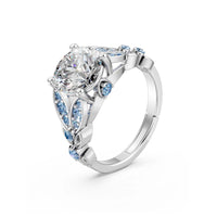 Miss Highness 925 Silver Adjustable Finger Size Elegant Silver-Plated Engagement Ring for Women