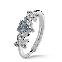 Miss Highness Pure 925 Sterling Silver Heart Shape Diamond-Cut CZ Engagement Ring for Women & Girls