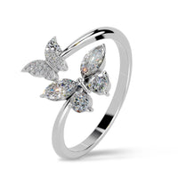 Miss Highness 925 Silver Butterfly Design Adjustable Ring for Women