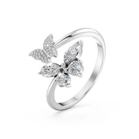 Miss Highness 925 Silver Butterfly Design Adjustable Ring for Women