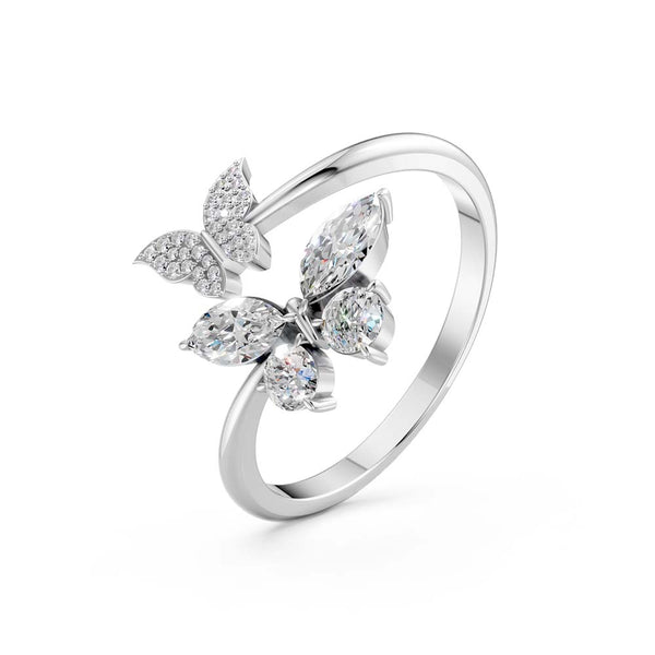 Miss Highness 925 Silver Butterfly Design Adjustable Ring for Women