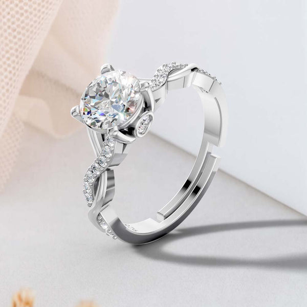 Miss Highness 925 Sterling Silver Solitaire Engagement Ring for Women