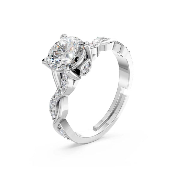 Miss Highness 925 Sterling Silver Solitaire Engagement Ring for Women