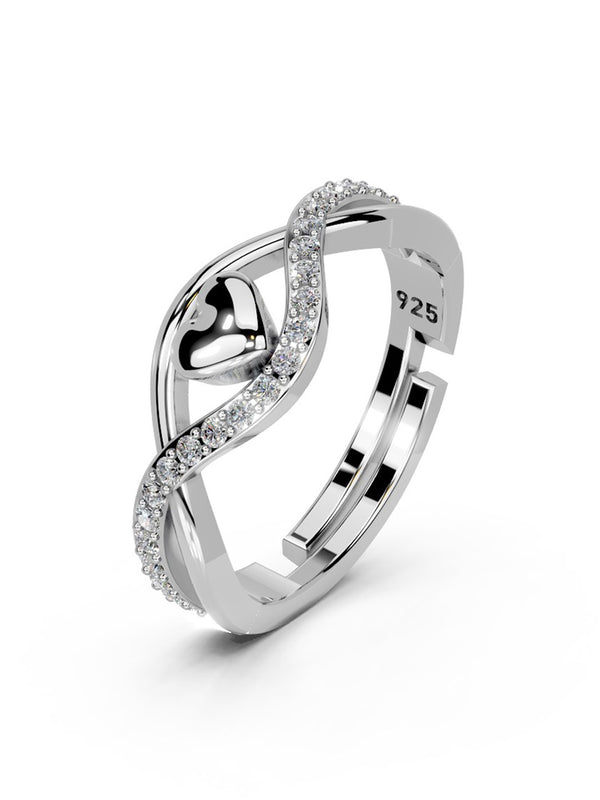 Miss Highness 925 Sterling Silver Heart Design Promise Ring for Women