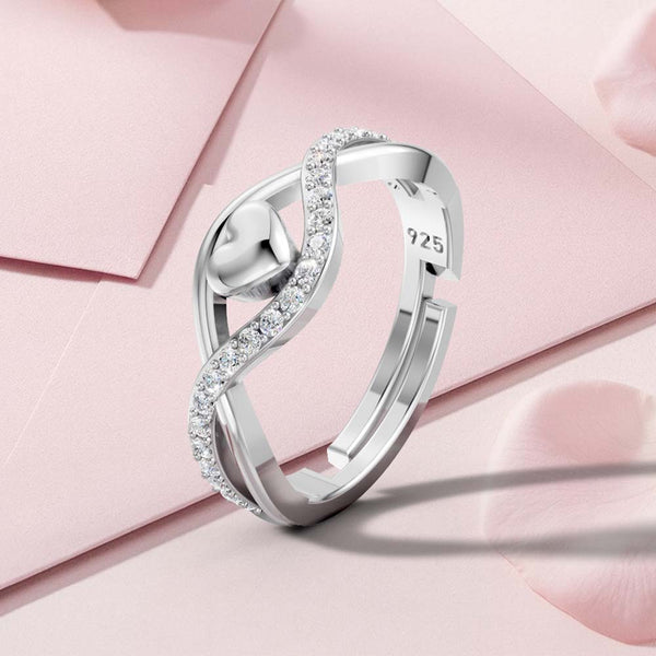 Miss Highness 925 Sterling Silver Heart Design Promise Ring for Women