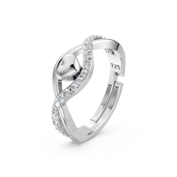 Miss Highness 925 Sterling Silver Heart Design Promise Ring for Women