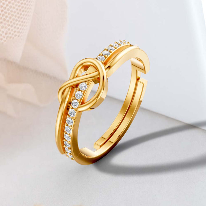 Miss Highness 925 Sterling Silver 24K Gold Plated Knot Design Promise ...