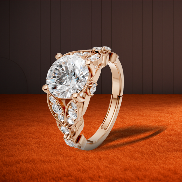 Miss Highness 925 Sterling Silver Rose Gold Plated Adjustable Solitaire Ring for Women | Diamond Look Party Wear Gift