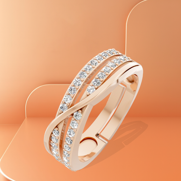 Miss Highness 925 Sterling Silver Rose Gold Plated Adjustable Ring for Women | Diamond Look Party Wear Gift