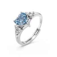 Miss Highness Pure 925 Silver Heart Shape Blue Zirconia Silver Ring for Women