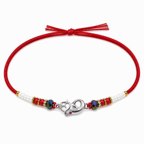 Miss Highness 925 Sterling Silver Lord Ganesha Rakhi for Brother