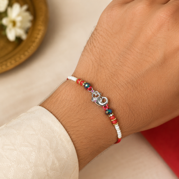 Miss Highness 925 Sterling Silver Lord Ganesha Rakhi for Brother
