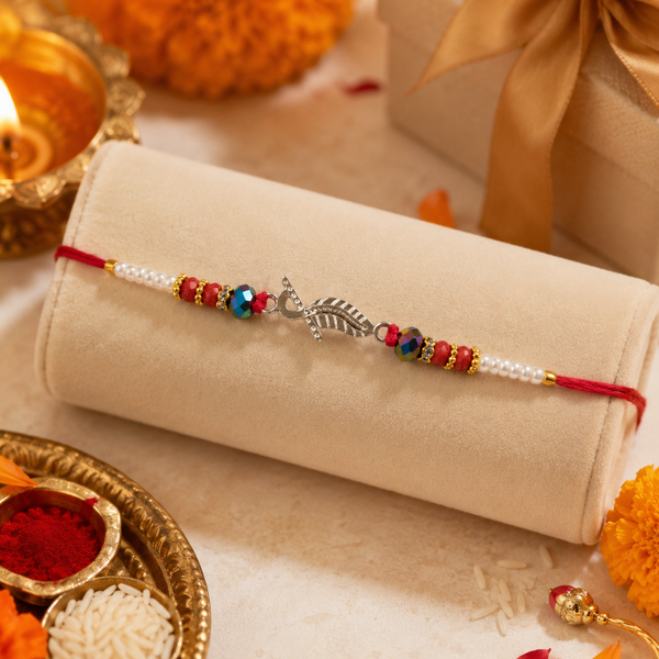 Miss Highness 925 Sterling Silver Krishna Bansuri Rakhi for Brother