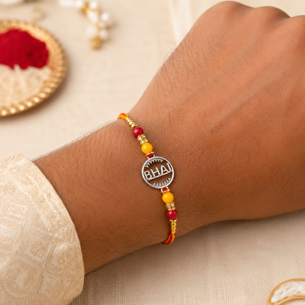 Miss Highness 925 Sterling Silver Bhai Letter Rakhi for Brother