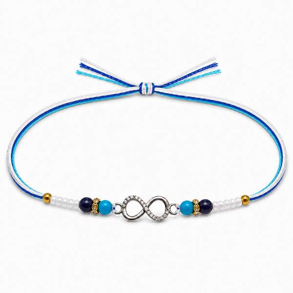 Miss Highness 925 Sterling Silver Infinity Rakhi for Brother with CZ