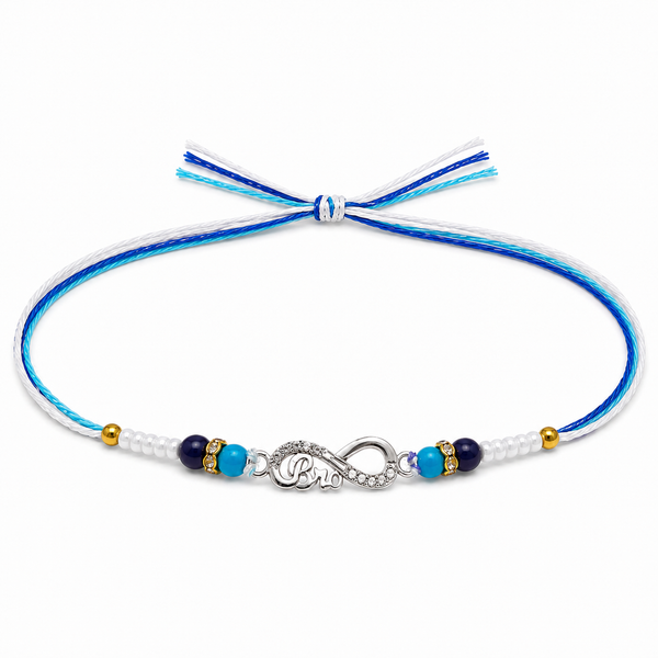 Miss Highness 925 Sterling Silver Bro Infinity Rakhi for Brother with CZ