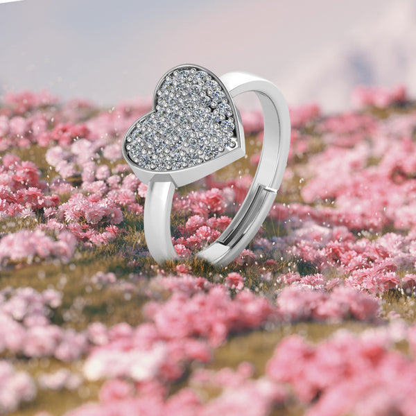 925 Pure Starling Silver Trendor Heart Decor Special Ring for Ladies