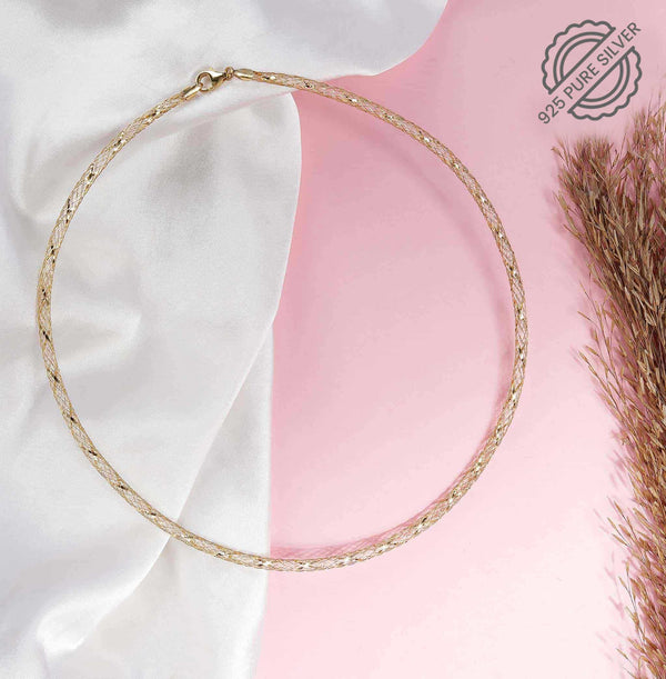 Gold Plated silver choker necklace