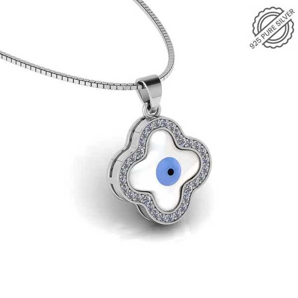 925 Silver Evil Eye Pendant With Silver Chain