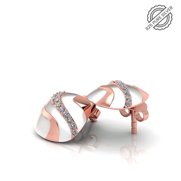 Square Rose Gold Silver Earring