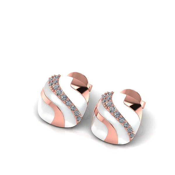 Square Rose Gold Silver Earring