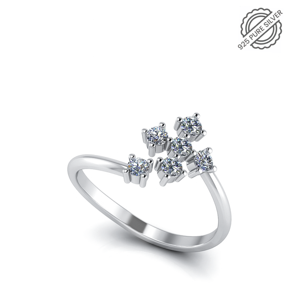 Flower Design Sterling Silver Ring