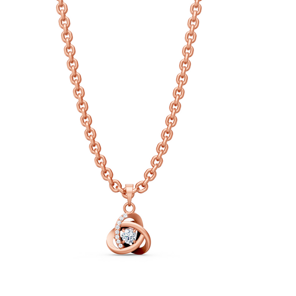 Miss Highness Rose Gold Knot Pendant in 925 Silver with Zircon For Women
