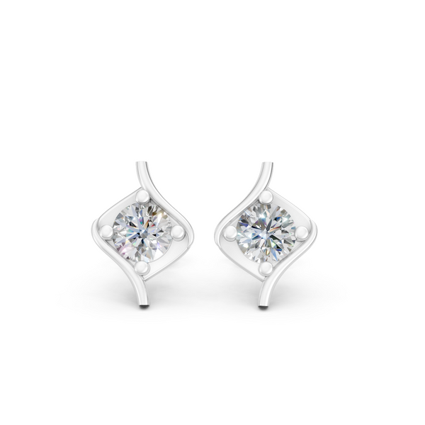 Miss Highness 925 Silver Swirl Stud Earrings with Zircon Stone For Women