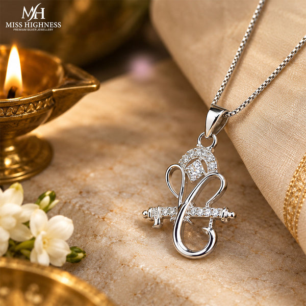 Pure 925 Silver Vintage Ganesha Pendant