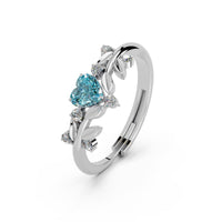 Miss Highness 925 Sterling Silver Sky Blue Heart CZ Ring for Women & Girls