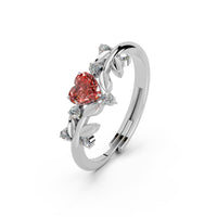 Miss Highness 925 Sterling Silver Red Heart CZ Stone Ring for Women & Girls
