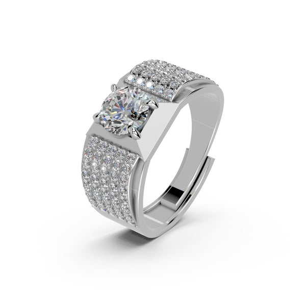 Miss Highness 925 Sterling Silver Men’s Solitaire Ring Gift For Men & Boy's