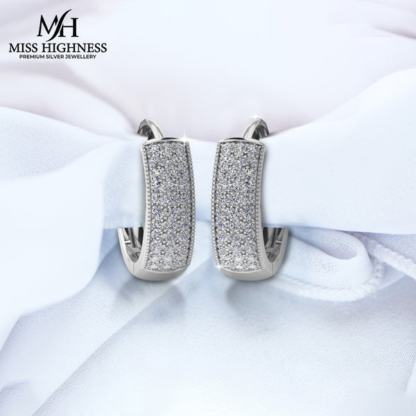 Pure 925 Silver Charming Crystal Stud Earring for Ladies