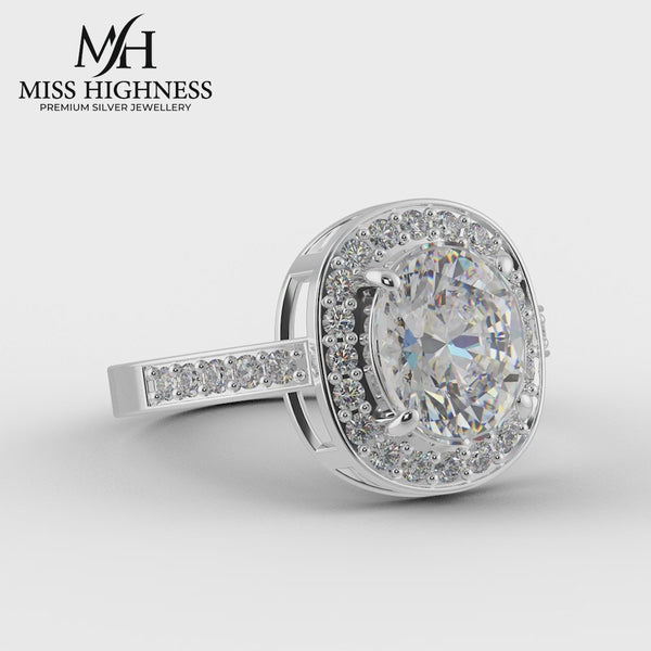 Aurora Silver Halo Ring