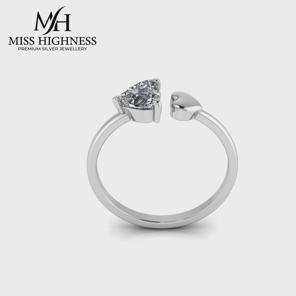 Celestia Open Heart Silver Ring