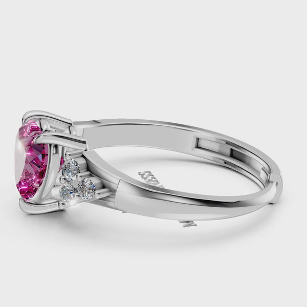 Miss Highness 925 Sterling Silver Heart-Shaped Blue Zircon Ring For Women & Girl's