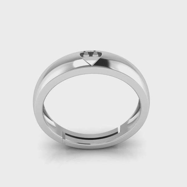 Pure 925 Silver Special Cluster Crystal heart Couples Ring