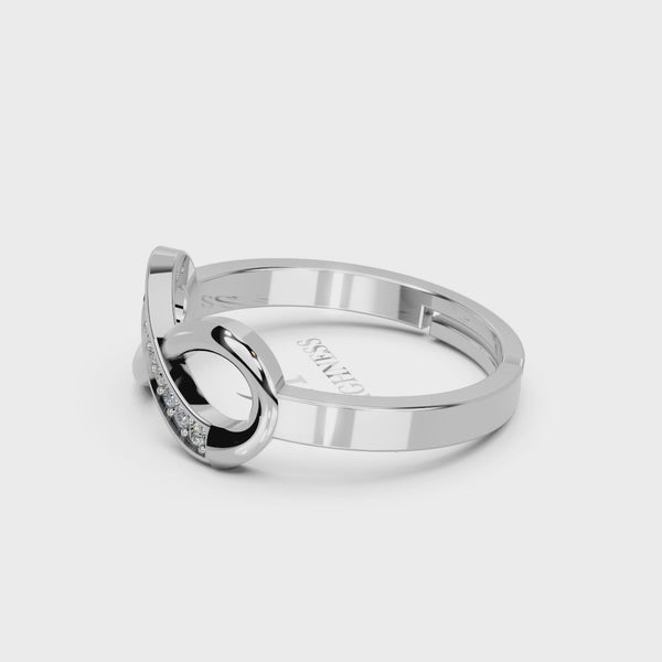 Miss Highness 925 Silver Plated Infinity Design Adjustable Ring for Women