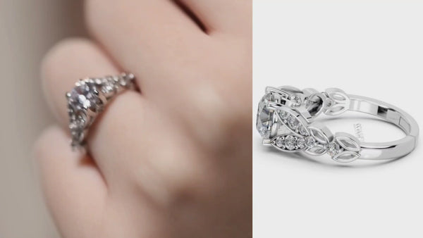 Pure 925 Sterling Silver Antique Austrian Engagement Ring for Girls