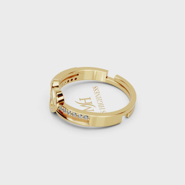 Miss Highness 925 Sterling Silver 24K Gold Plated Knot Design Promise Ring for Women