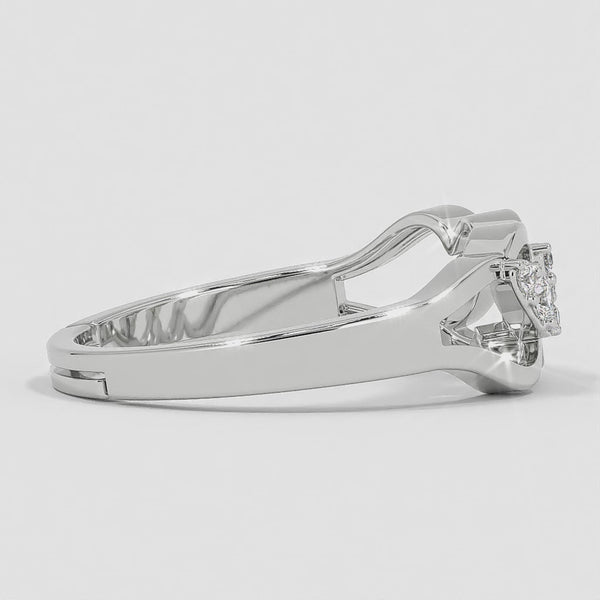 925 Crystal Sterling Silver designer Zircon Diamond Freesize Ring