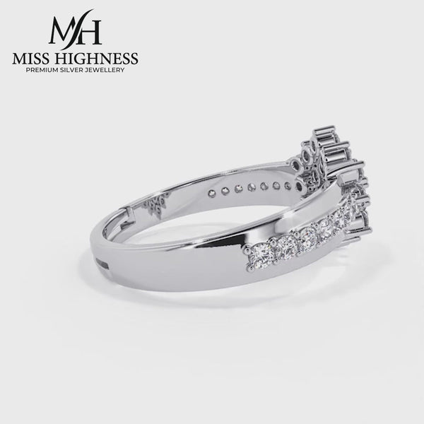 925 Pure Starling Silver Pretty Posy Cocktail Ring for Ladies