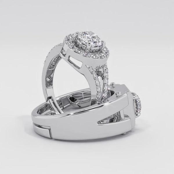 925 Pure Sterling Silver Bride Boom Facet and Stardom Special Couple's Ring