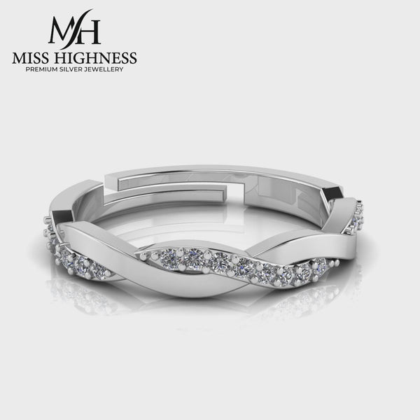 Pure 925 Silver Twisted Vine Ring for Women