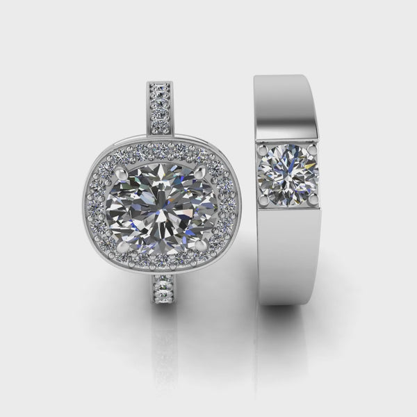 925 Crystal Sterling Silver Queens Ring for Couple's