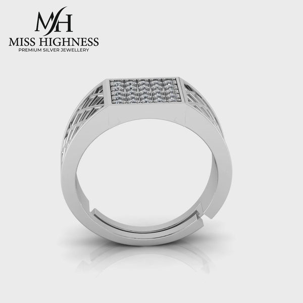 Pure 925 Sterling Silver Band Regular Ring for Men With Certificate of Authenticity and 925 Stamp
